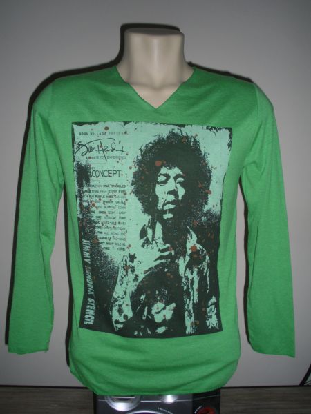 camiseta Manga longa Verde Jimmy Hendrix cod 117