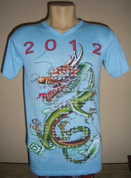 Camiseta 2012 Dragon Year Azul - cod 087