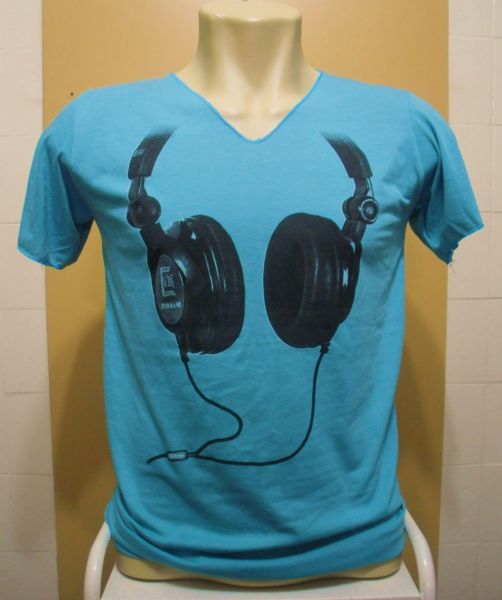 Camiseta Head Phone Azul cod. 071